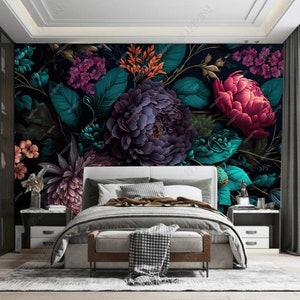 Modern Floral Wallpaper: Vibrant Oil Painting Wall Mural
