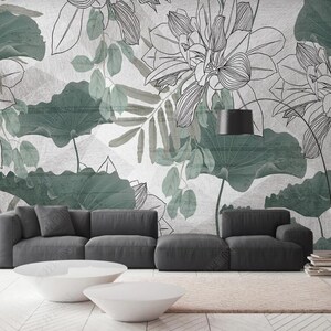 Oil Painting Tropical Plants Leaves Wallpaper Rainforest Plants Leaves Mural Wall Decor