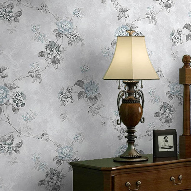 20.8x393.7 Inches 0.53Wx10L Meters Wallpaper Vintage Garden Non-woven Wallpaper Nostalgic Small Floral European Style Wallpaper