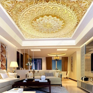 Original Gold Diamond Flower Classical Dome Ceiling Mural