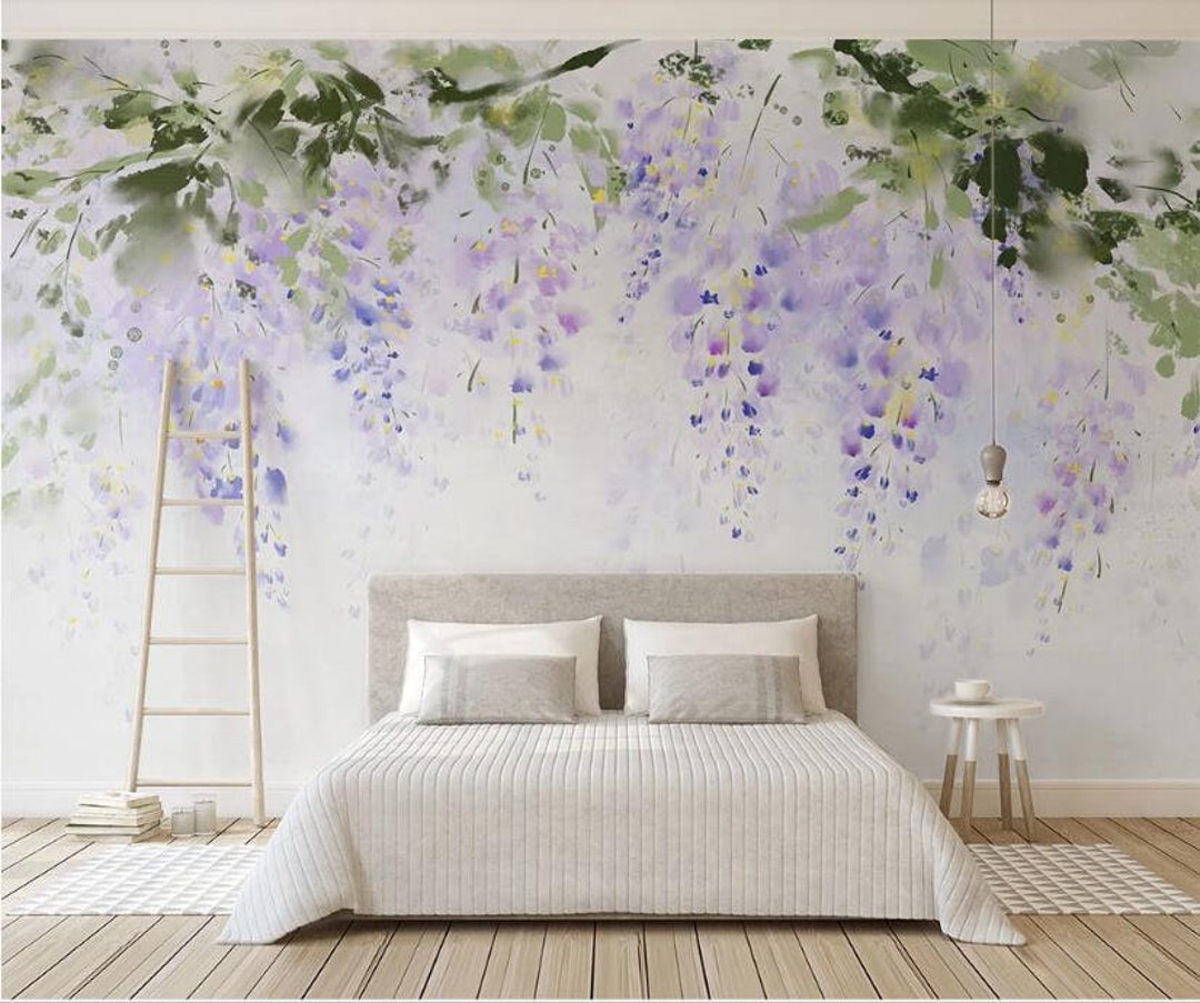 Abstract Wisteria Flower Wall Mural, Twisted Vine Wallpaper - Etsy