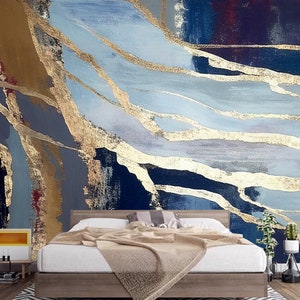 Abstract Geometry Gold Element Texture Modern Art Fashion Background Wallpaper Wall Mural
