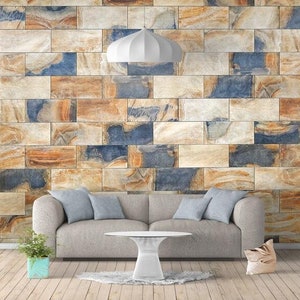 Originale 3D Retro Brick Wallpaper Wall Mural, Modern Colorful Bricks Wallpaper Wall Mural