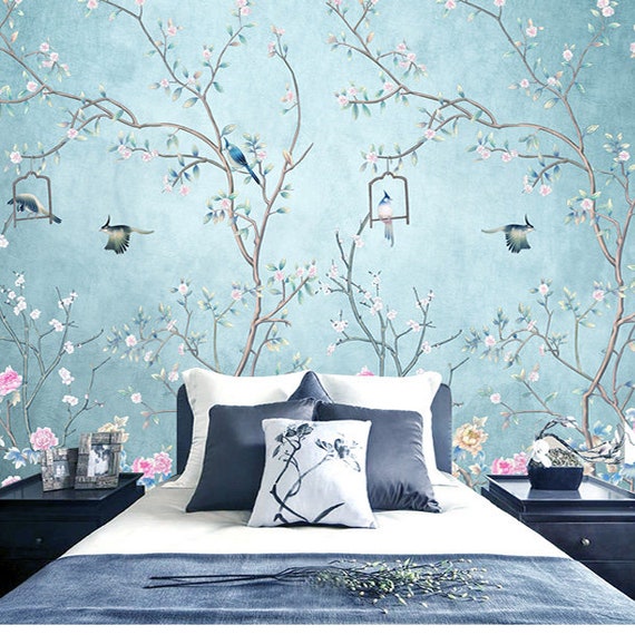 Buy Sky Blue Color Birds&flowers Wallpaper Wall Mural Flowers Online in India - Etsy Buy Sky Blue Color Birds&flowers Wallpaper Wall Mural Flowers Online in India - Etsy