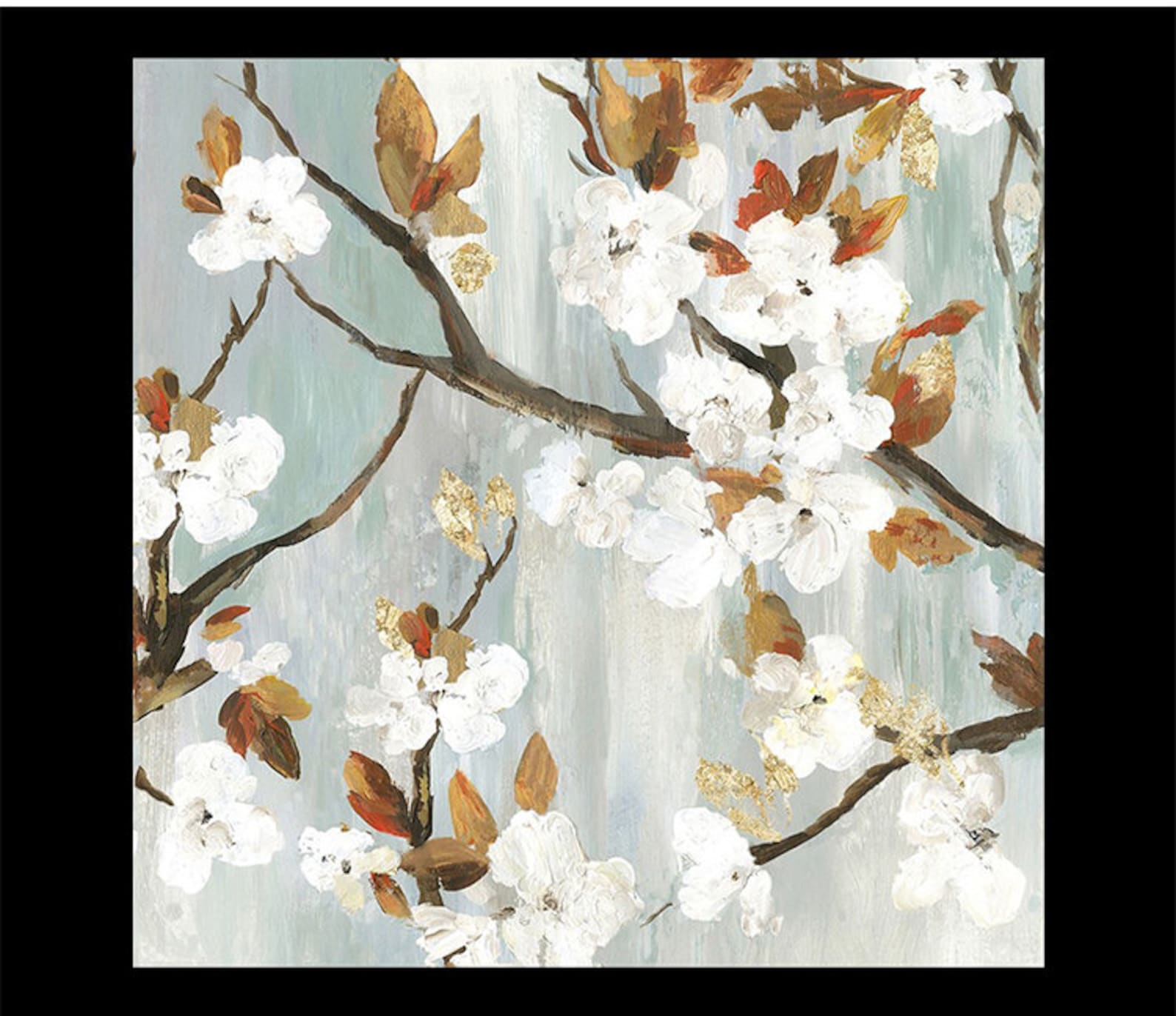 Abstract Oil Painting Cherry Blossom Flowers Wallpaper Wall Etsy