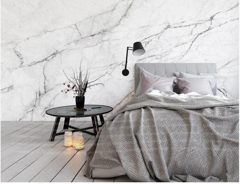 Light Grey Marble Wallpaper Wall Mural Textured Marble Wall - Etsy