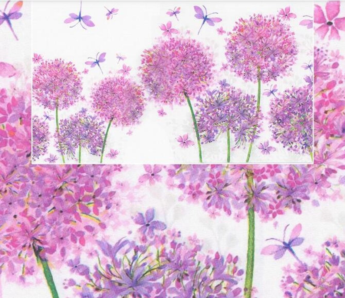 Pink Several Hydrangea Floral Wallpaper Wall Mural Pink | Etsy