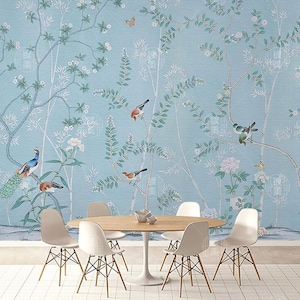 Chinoiserie Birds and Flowers Wall Mural