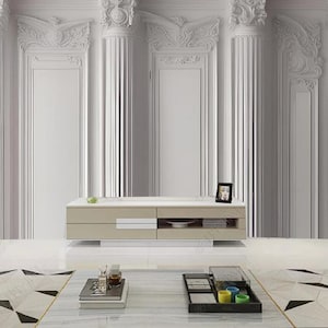 3D-behang muurschildering Romeinse zuil: muurdecoratie woonkamer