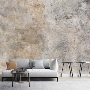 Behang met grijze cementtextuur: moderne muurschildering