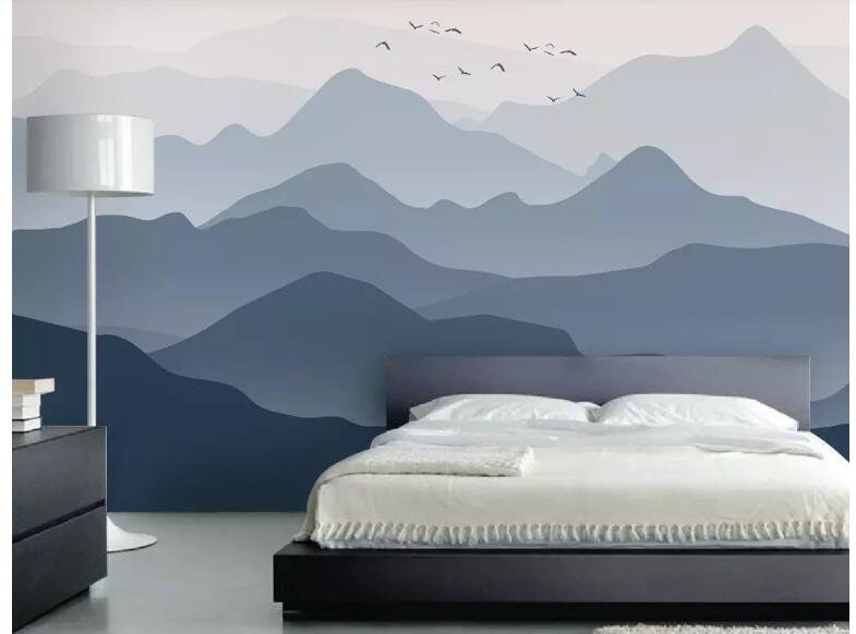 Home Décor Ombre Mountains Ink Abstract Mountains Nursery Wallpaper Wall Mural Abstract