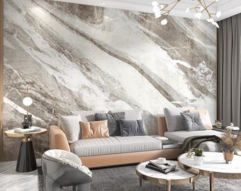 Modern Abstract Marble Texture Wallpaper Mural: Nordic Home Decor