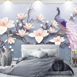 TIANXINBZ Modern Custom HD Photo Wallpapers Peacock Fantastic Embossed  Wallpaper Environment Friendly TV Background Mural for Kid's Room,300cm(W)  x210cm(H): Buy Online at Best Price in UAE 