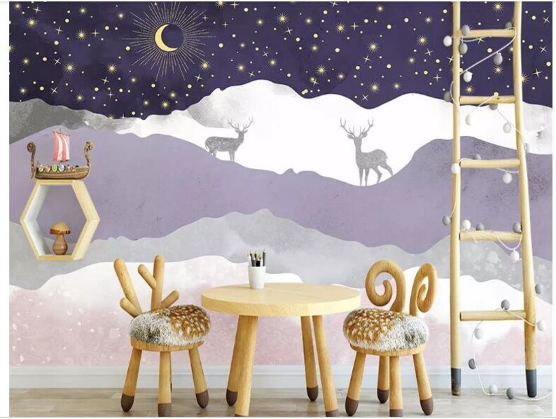 Mountain River Water Nature Wall Mural Wallpaper Bedroom