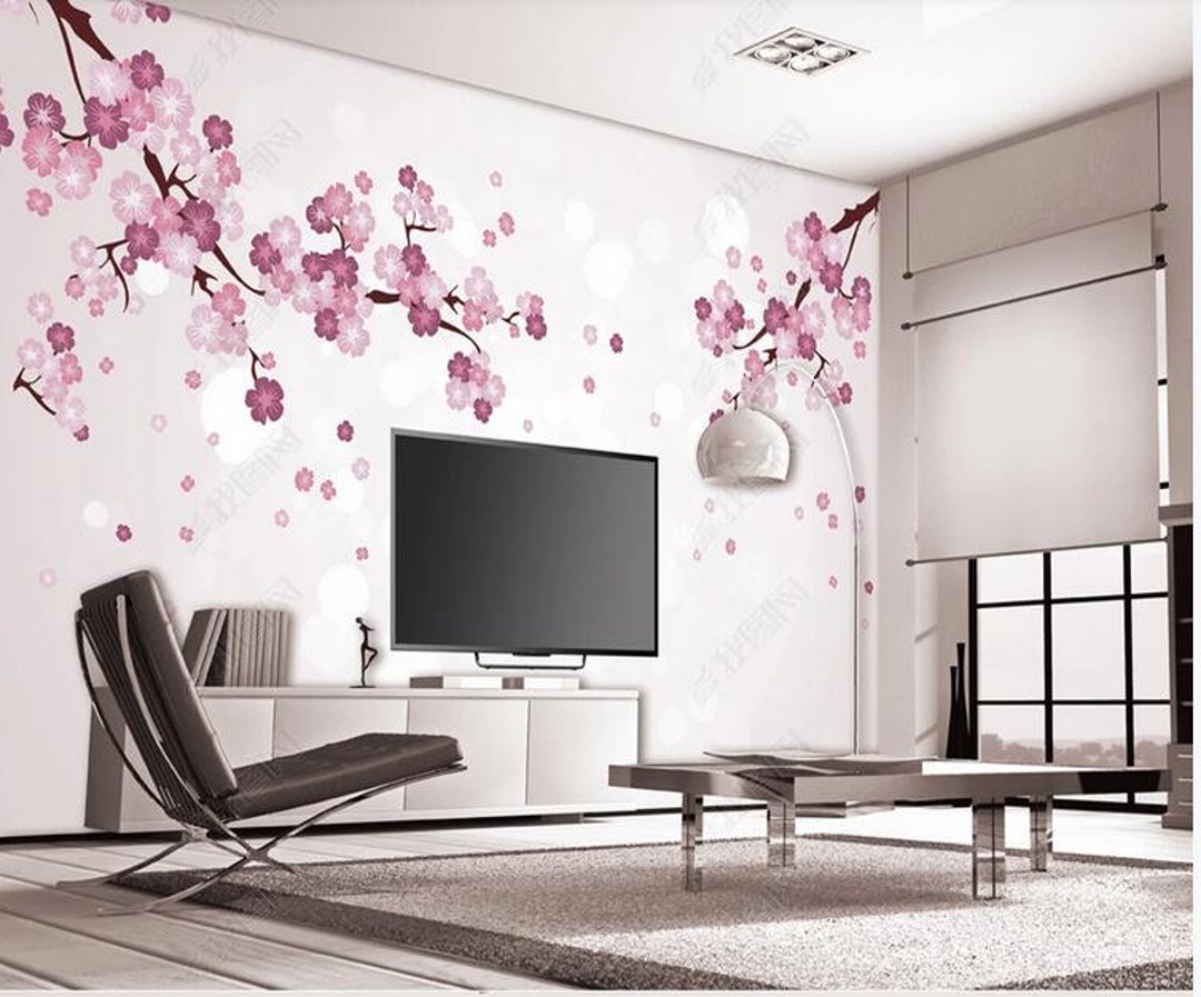 Chinoiserie Cherry Blossom Tree Wall Mural: Hanging Floral Wallpaper ...