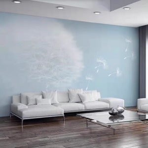 Decorazione murale con piante di dente di leone, minimalismo astratto moderno, decorazione murale con dente di leone per la decorazione della parete del soggiorno della camera da letto