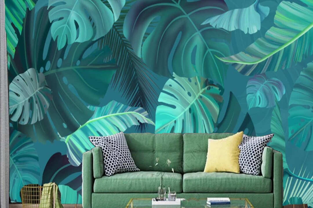 Buy Oil Painting Tropical Plants Leaves Tropical Leaves Wallpaper Wall