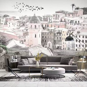 Sketch Architectures City Wallpaper, Urban City Wall Mural Wall Decor