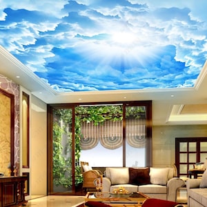 Sunny Clear Sky Ceiling Sticker Ceiling Decor Sun Heavens Brightly Photo  Paper Ceiling Mural Self Adhesive Exclusive Design Photo Wallpaper -   Norway