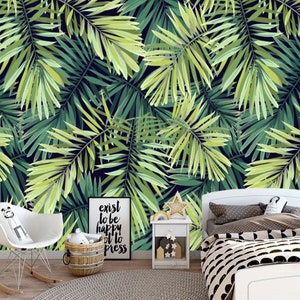 Originale stile europeo retrò foresta pluviale tropicale banana foglia carta da parati foglie murale
