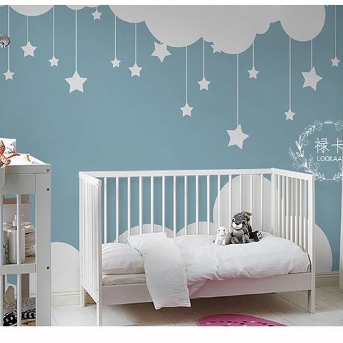 Lovely Simple Kids Nursery Clouds Wallpaper Wall Mural Two - Etsy Lovely Simple Kids Nursery Clouds Wallpaper Wall Mural Two - Etsy
