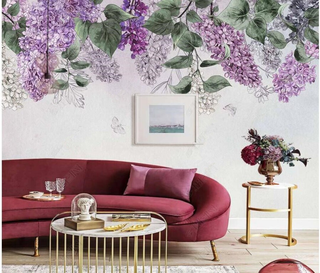 Abstract Twisted Wisteria Wallpaper Wall Mural Hanging - Etsy