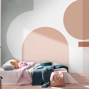 Nordic Minimalist Morandi Geometric Wallpaper Wall Mural for Bedrom Living Room Wall Decor