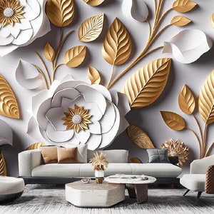 3D Abstract Floral Wallpaper Mural: Bedroom Living Room Decor