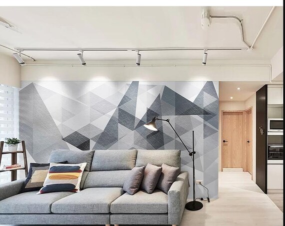 Simple Modern Geometric Wallpaper Wall Mural Unique Design Space Geometric Wall Mural High Quality Geometric Wall Mural Home Decor