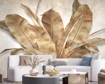 Tropical Leaves Wallpaper Mural: Rainforest Plants Wall Decor