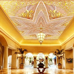 Original Gold Diamond Stars Jewelry Classical Dome Ceiling Mural