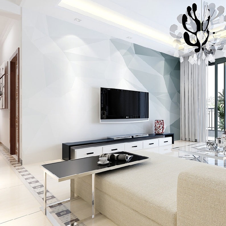 Modern Geometric Stereoscopic Wallpaper Wall Mural Imaginary Etsy UK