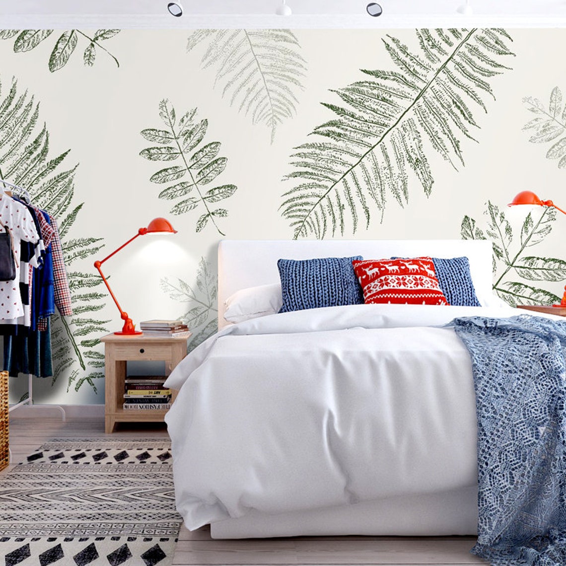 Tropical Palm Leaves Wallpaper Wall Muralrainforest | Etsy