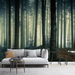 Dark Forest Trees Wallpaper, Trees Forest Wall Mural Wall Decor