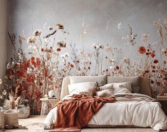 Abstract WildFlowers Floral Wall Mural Wall Decor