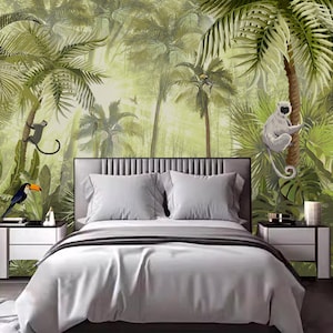 Tropical Jungle Wallpaper: Rainforest Animals Wall Mural