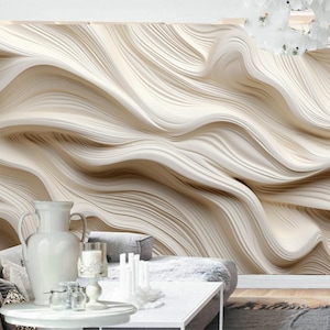 Ivory Texture High Quality Plaster Carved Crinkled Wallpaper, Bedroom Living Room Dining RoomPlaster Wall Mural Wall Decor Home Decor