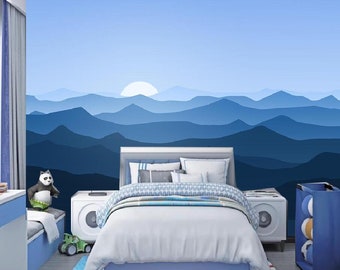 Blue Mountain Landscape Nursery Wallpaper Mural