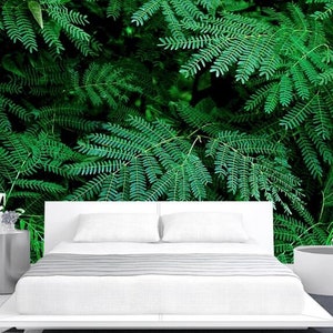 Nature Vivid Green Tropical Plants Wallpaper Wall Mural, Tropical Green Leaves Plants Wall Mural Wall Decor Home Deco