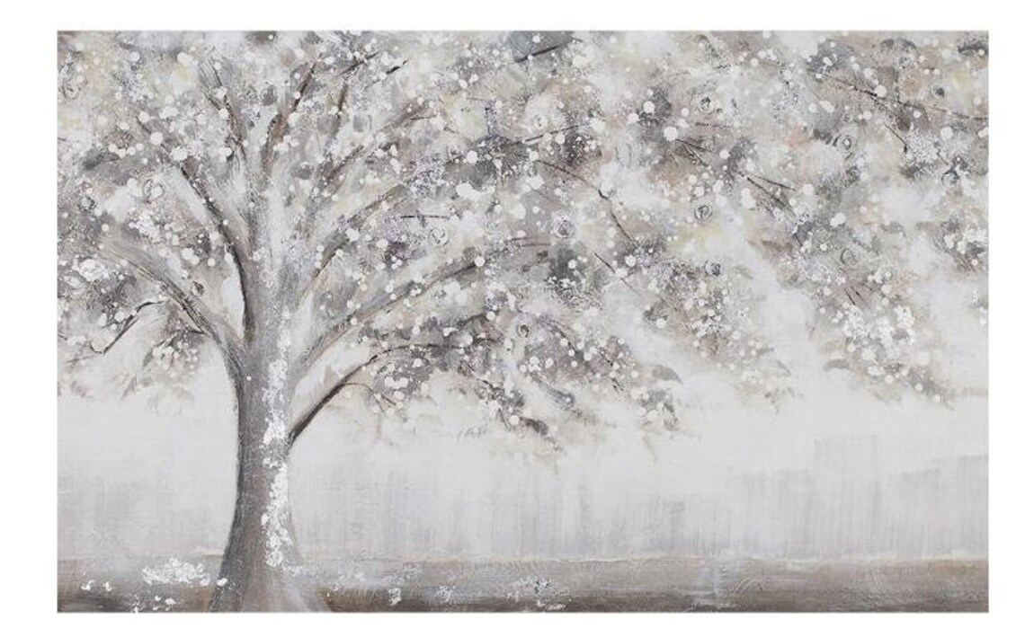 Abstract Silver One Large Tree Wallpaper Wall Mural One Large - Etsy