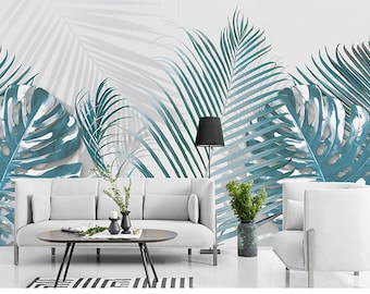 Tropical Plants Palm Leaves Wallpaper Wall Mural, Palm Leaves Wall Mural Wall Decor