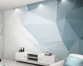 Geometric Stereoscopic Wall Mural: Modern Wall Decor