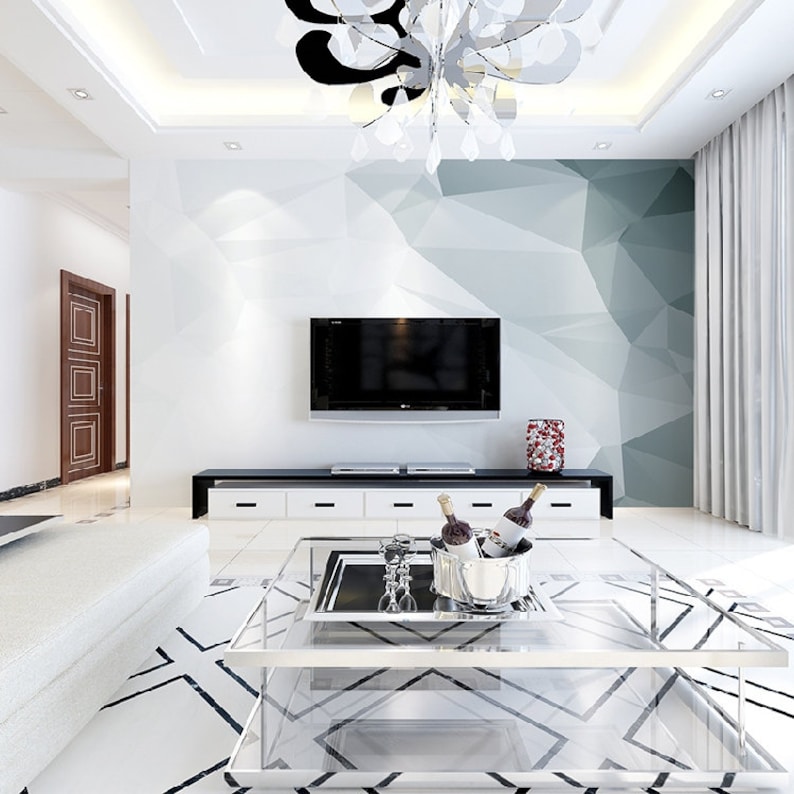 Modern Geometric Stereoscopic Wallpaper Wall Mural Imaginary Etsy UK