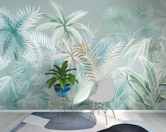 Tropical Palm Tree Wallpaper Mural: Rainforest Wall Decor