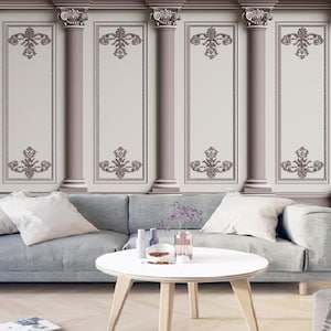 3D Aestheticism Classic Column European Style Carving Wallpaper Wall Mural, Moulding Roman Column Wall Mural Wall Decor