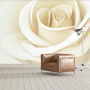 Beige One Large Rose Nursery Wallpaper Wall Mural Beautiful - Etsy