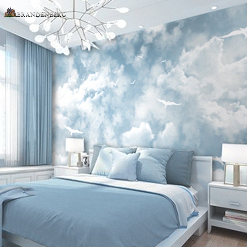 Abstract Blue Sky White Colors Sky Wallpaper Wall Mural - Etsy Abstract Blue Sky White Colors Sky Wallpaper Wall Mural - Etsy