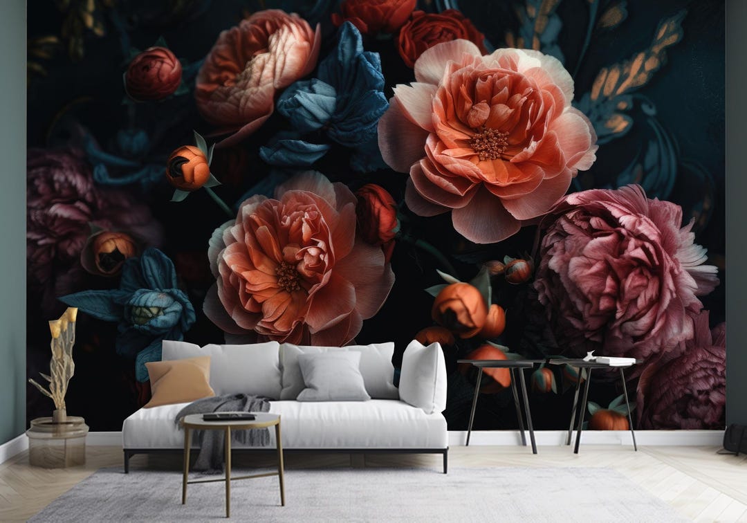 Summer Beautiful Fantasy Vintage Wallpaper, Tropical Botanical Flowers ...