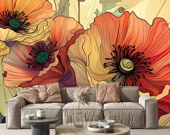 Papier peint coquelicot, papier peint avec coquelicots, papier peint