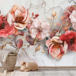 Winterbos dennen aquarel behang muurschildering - Decor kinderkamer